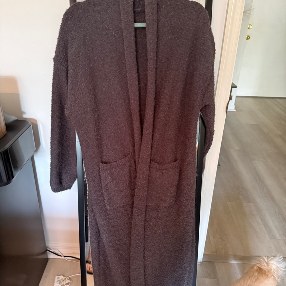 Barefoot Dreams Brown Cardigan Sweater Soft Knit